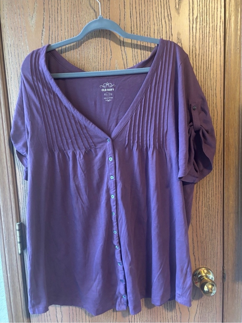 Old Navy Plum (Purple) Button-Down Women's Top
